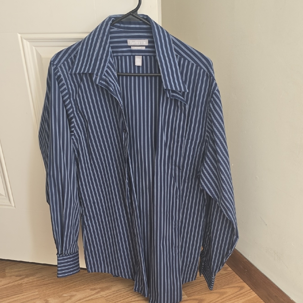 Van Heusen Navy and Light Blue Striped Shirt